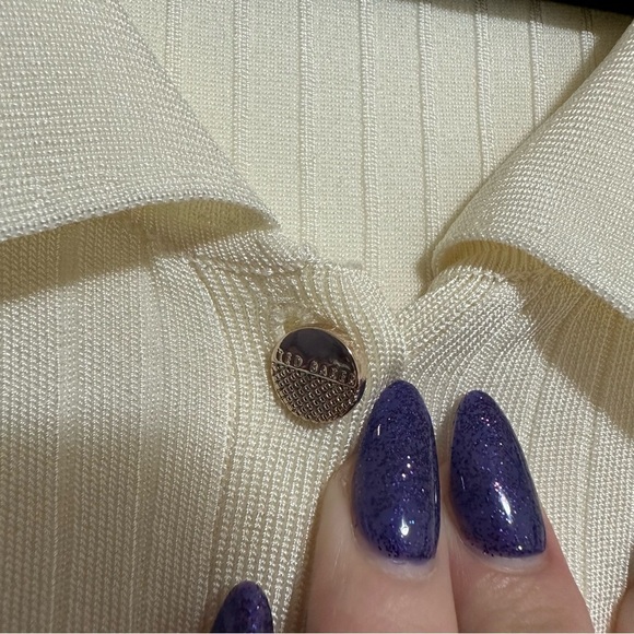 Ted Baker Meenaa Collared Ribbed Knit Cardigan - Picture 11 of 12